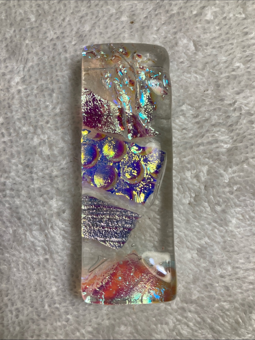 Iridescent Multicolor Dichroic Glass Pendant Necklace - Women